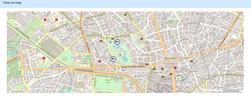 Vision Smart Platform map view of a city with connected devices placed across districts